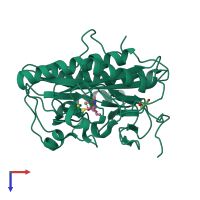 PDB entry 4u6w coloured by chain, top view.