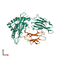 PDB entry 4u6x coloured by chain, front view.