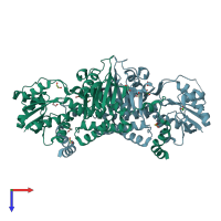 PDB entry 4u7j coloured by chain, top view.