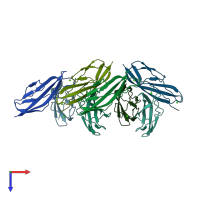 PDB entry 4u7k coloured by chain, top view.