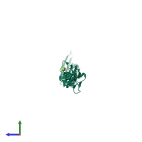 PDB entry 4u7m coloured by chain, side view.