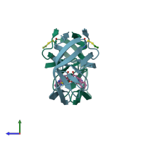 PDB entry 4u7v coloured by chain, side view.