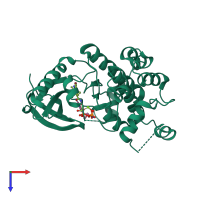 PDB entry 4u7z coloured by chain, top view.