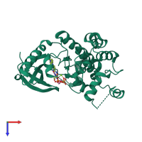 PDB entry 4u81 coloured by chain, top view.