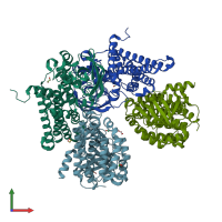 PDB entry 4u83 coloured by chain, front view.