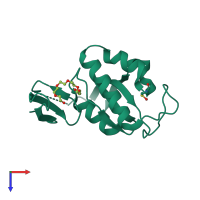 PDB entry 4u84 coloured by chain, top view.