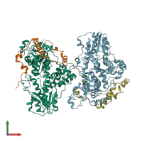 PDB entry 4u8h coloured by chain, front view.