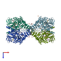 PDB entry 4u8k coloured by chain, top view.