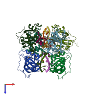 PDB entry 4u8t coloured by chain, top view.