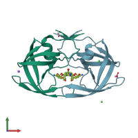 PDB entry 4u8w coloured by chain, front view.