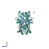 PDB entry 4u8w coloured by chain, side view.