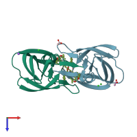 PDB entry 4u8w coloured by chain, top view.