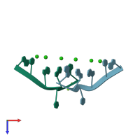 PDB entry 4u92 coloured by chain, top view.