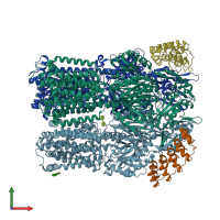 PDB entry 4u95 coloured by chain, front view.