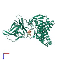 PDB entry 4u98 coloured by chain, top view.