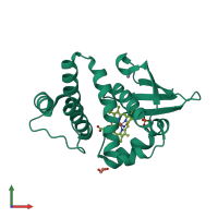 PDB entry 4u9b coloured by chain, front view.