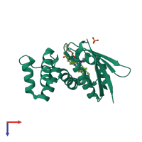 PDB entry 4u9b coloured by chain, top view.