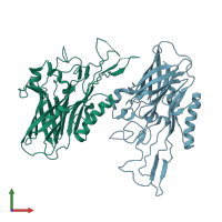 PDB entry 4u9c coloured by chain, front view.