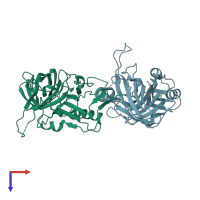 PDB entry 4u9c coloured by chain, top view.