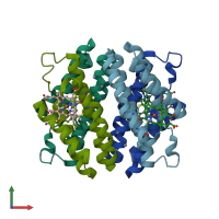PDB entry 4u9d coloured by chain, front view.