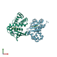 PDB entry 4u9j coloured by chain, front view.