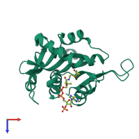 PDB entry 4u9v coloured by chain, top view.