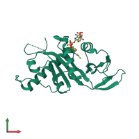 PDB entry 4u9y coloured by chain, front view.