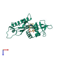 PDB entry 4u9y coloured by chain, top view.