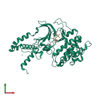 PDB entry 4uak coloured by chain, front view.