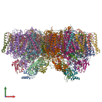 PDB entry 4ub6 coloured by chain, front view.