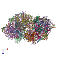 PDB entry 4ub6 coloured by chain, top view.