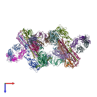 PDB entry 4ubd coloured by chain, top view.