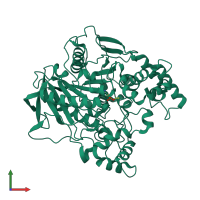 PDB entry 4ubm coloured by chain, front view.