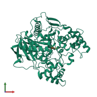 PDB entry 4ubo coloured by chain, front view.