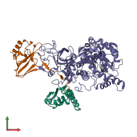 PDB entry 4ubp coloured by chain, front view.