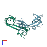 PDB entry 4uc4 coloured by chain, top view.