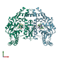 PDB entry 4uch coloured by chain, front view.