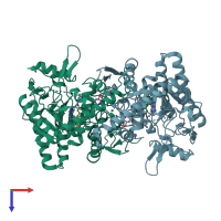 PDB entry 4uch coloured by chain, top view.