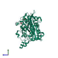 PDB entry 4ucn coloured by chain, side view.