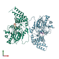 PDB entry 4ucz coloured by chain, front view.