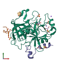 PDB entry 4ud9 coloured by chain, front view.