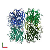 PDB entry 4udi coloured by chain, front view.