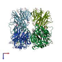 PDB entry 4udi coloured by chain, top view.