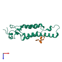 PDB entry 4udv coloured by chain, top view.