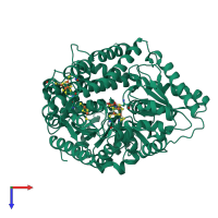 PDB 4udx coloured by chain and viewed from the top.