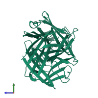 Fiber in PDB entry 4ue0, assembly 1, side view.