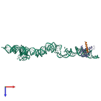 PDB entry 4ue4 coloured by chain, top view.