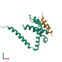 PDB entry 4uf2 coloured by chain, front view.