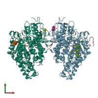 PDB entry 4ufa coloured by chain, front view.