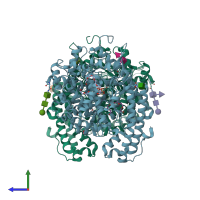 PDB 4ufa coloured by chain and viewed from the side.